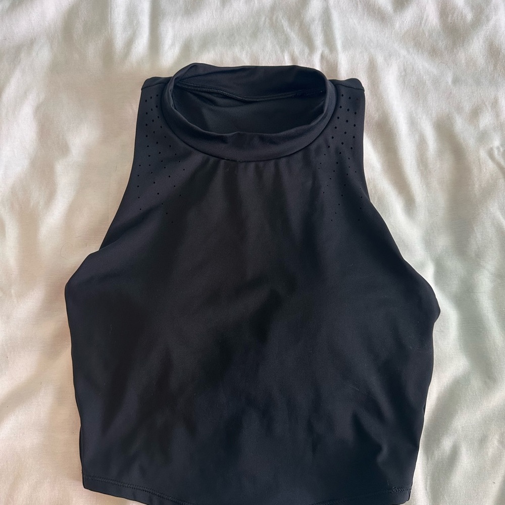 All in Motion Black Fitted Crop Tank Top